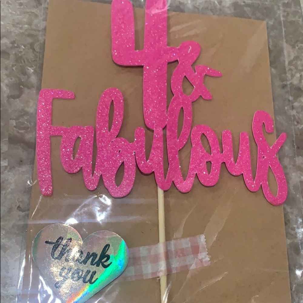 Four & Fabulous cake topper